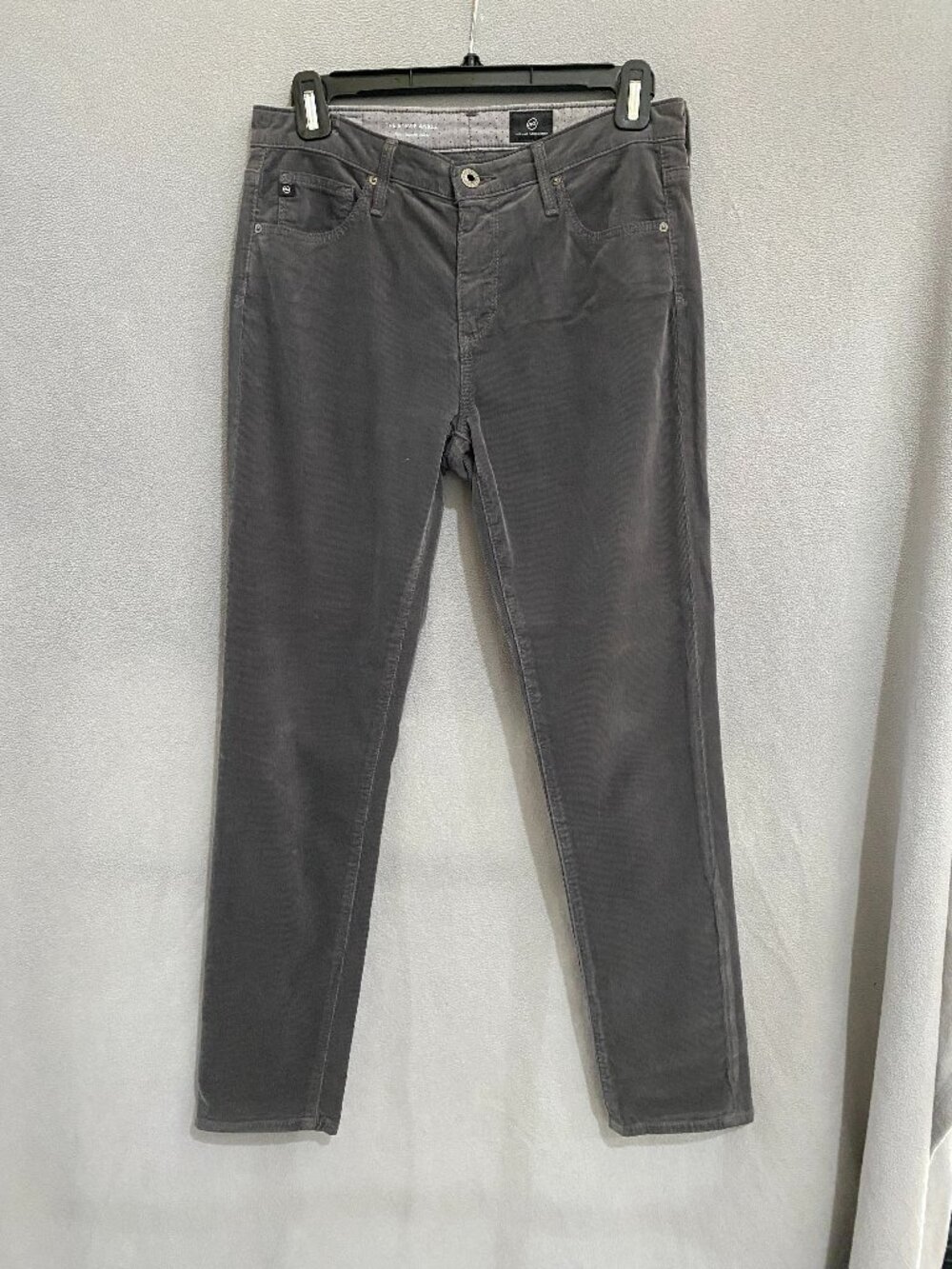 AG Stevie Ankle Gray Corduroy Pants Women’s 27R Slim Straight
